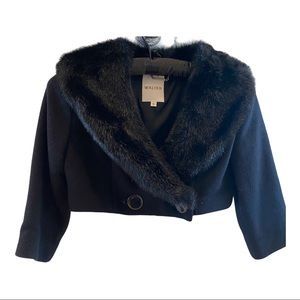 Walter Fur Collar Bolero Crop Evening Jacket Coat